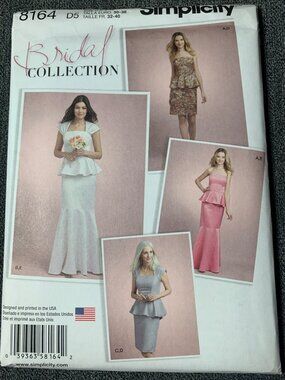 Simplicity Misses Bridal Collection Top Skirt Sewing Pattern Size 4 6 8 10 12 81